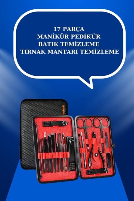 Profesyonel bakım deneyimini evinize taşıyan 17 parçalık bu özel manikür seti